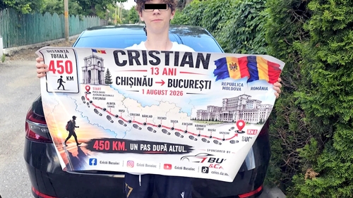Gest impresionant făcut de un adolescent de 13 ani! Parcurge pe jos drumul dintre Chișinău și București