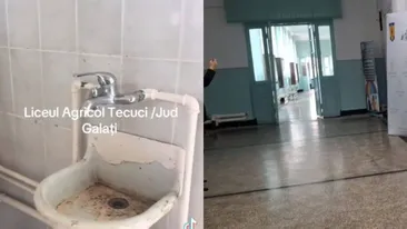 Imaginile groazei dintr-un liceu din Galați. Wc-uri turcești și chiuvete ruginite