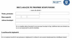 Ce trebuie să completezi în declarația pe propria răspundere, dacă treci printr-o localitate în carantină