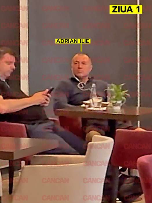 Adrian Ilie o urmărește cu privirea pe Luiza care se află la masa alăturată