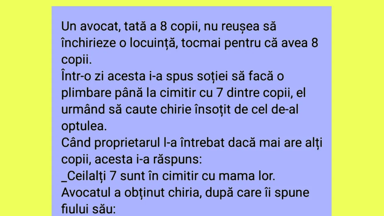 BANC | Un avocat, tată al 8 copii, nu reușea să închirieze o locuință