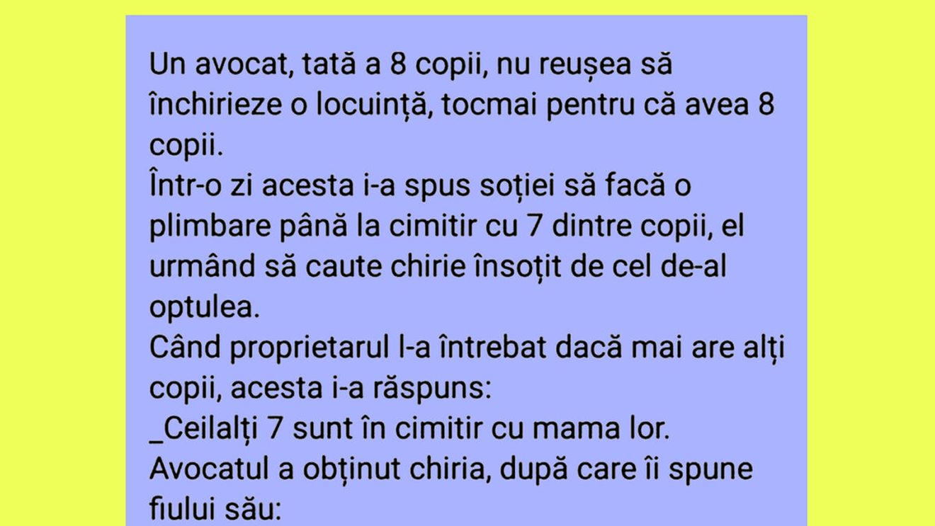 BANC | Un avocat, tată al 8 copii, nu reușea să închirieze o locuință