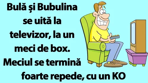 BANC | Bulă și Bubulina se uită la TV, la un meci de box