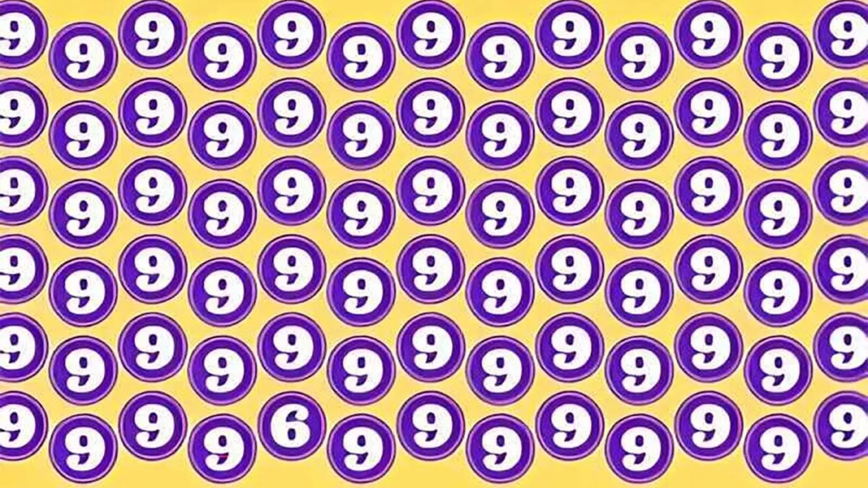 Test de logică | Nu toate cifrele din această imagine sunt 9. Găsiți intrusul!
