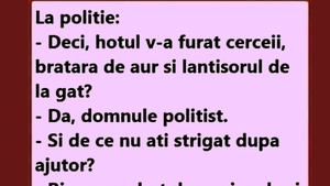 BANC | "Hoțul v-a furat cerceii, brățara de aur și lănțișorul de la gât?"