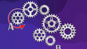 Problemă de logică | În ce sens se va învârti rotița B? Poți rezolva acest test de inteligență?