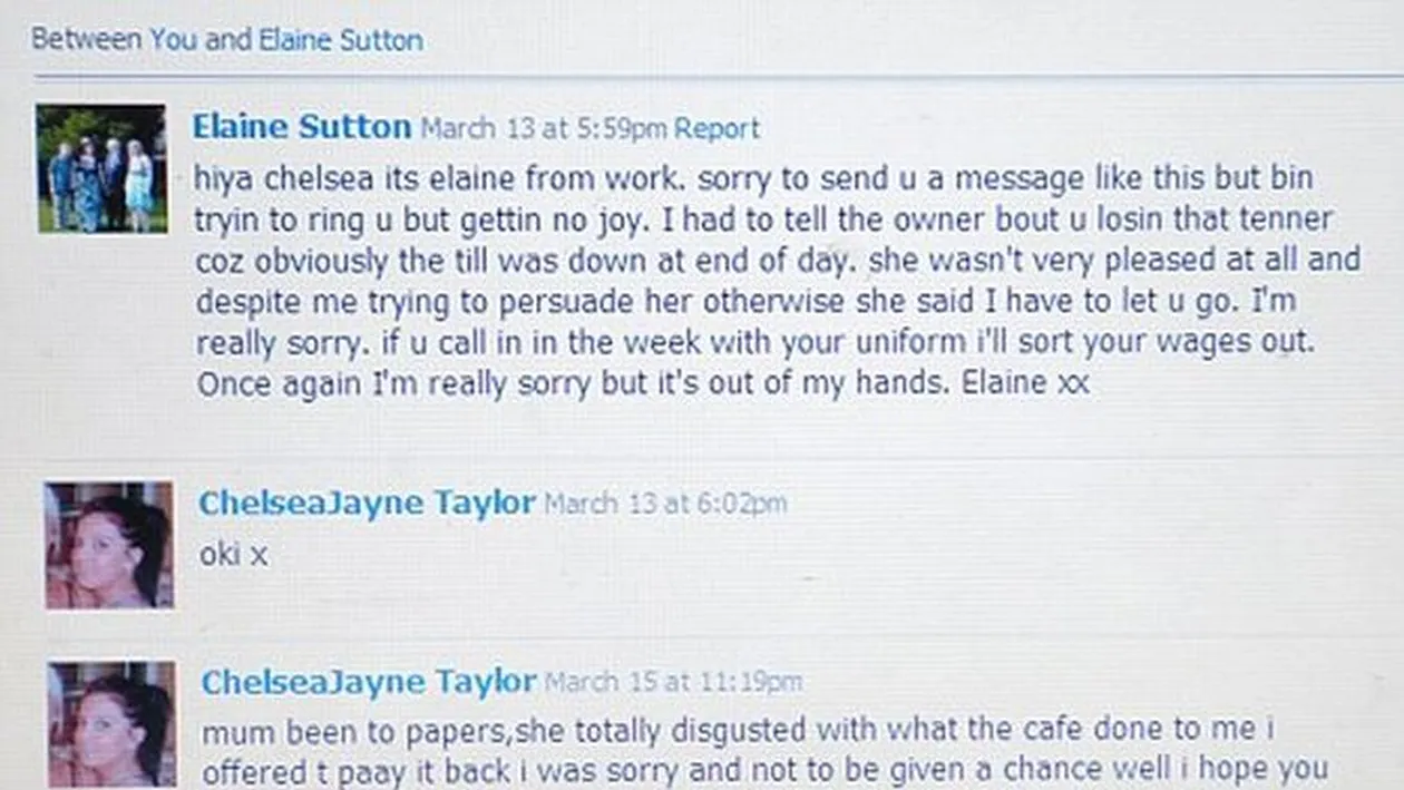 A aflat de pe Facebook ca a fost concediata!