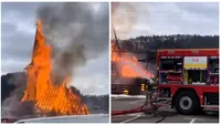 Tragedie chiar în ziua de Florii! Biserica de lemn din Borșa a luat foc