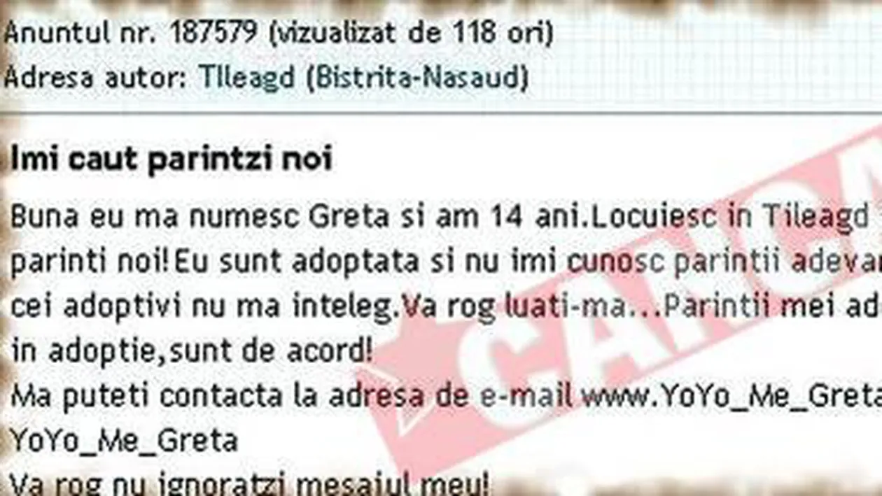 Isi cauta parinti prin mica publicitate