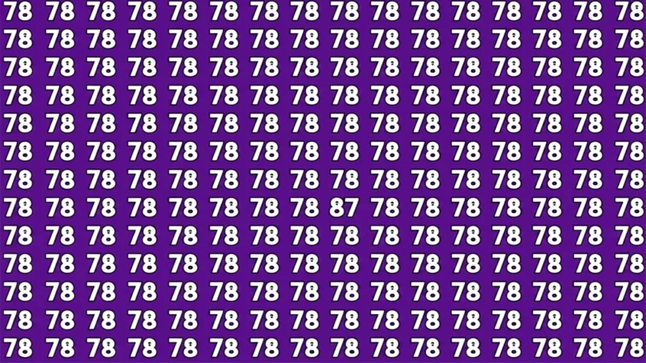 Test de inteligență | Depistați singurul număr din imagine diferit de 78! Geniile reușesc în 7 secunde