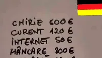 Câți bani costă să trăiești o lună în Germania. Un român stabilit acolo a făcut calculul complet: Chirie 600 euro, curent 120 euro..