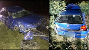 Un șofer rupt de beat din Botoșani a zburat cu mașina peste un alt autoturism!