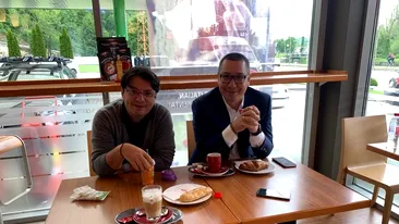 Super haios! Ponta și amicul Bănicioiu au promovat programul ”cornul și laptele... din cafea”