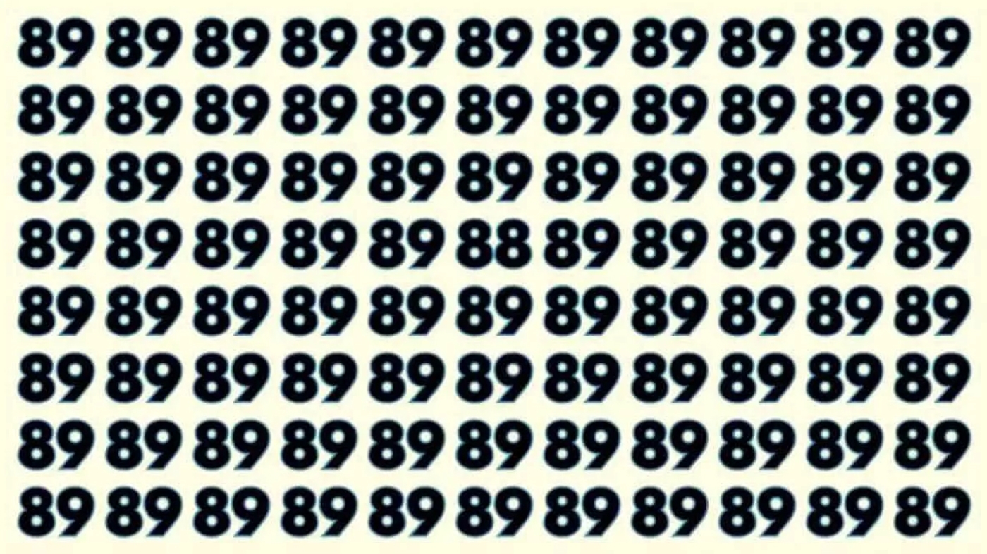 Test de perspicacitate | Găsiți singurul număr diferit de 89! Aveți la dispoziție doar 6 secunde