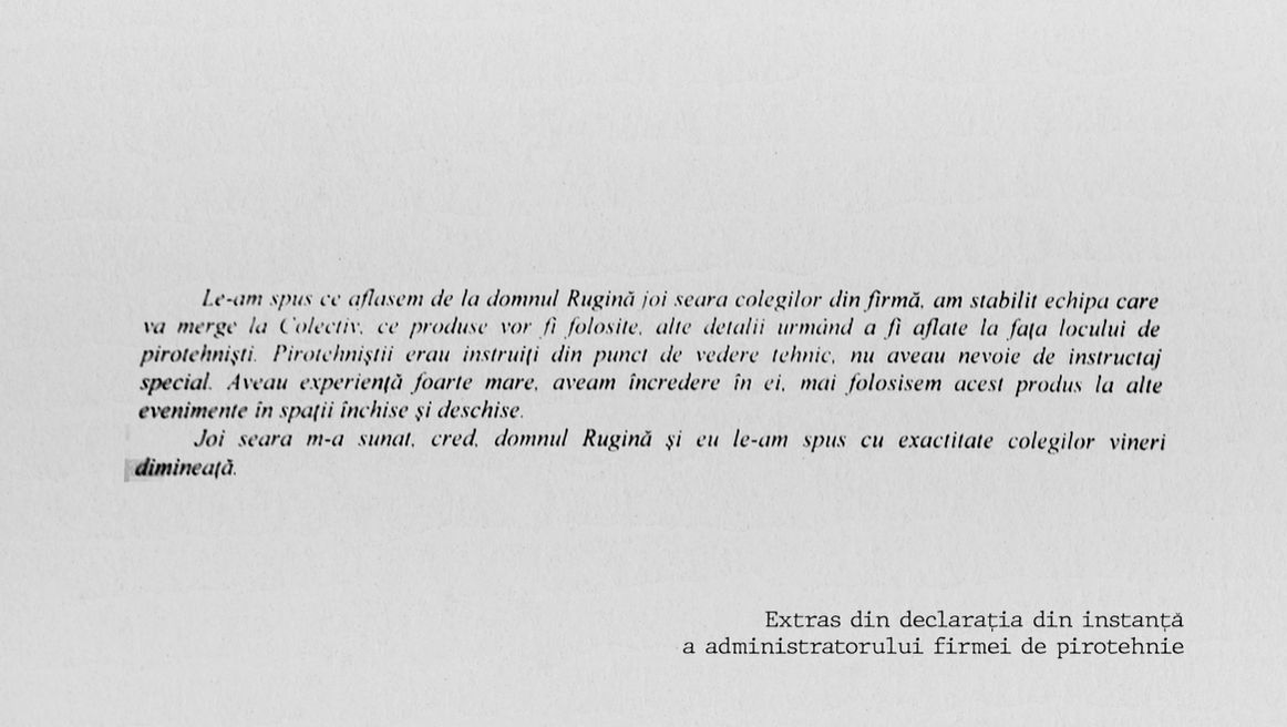 Declarația pirotehniștilor în instanță