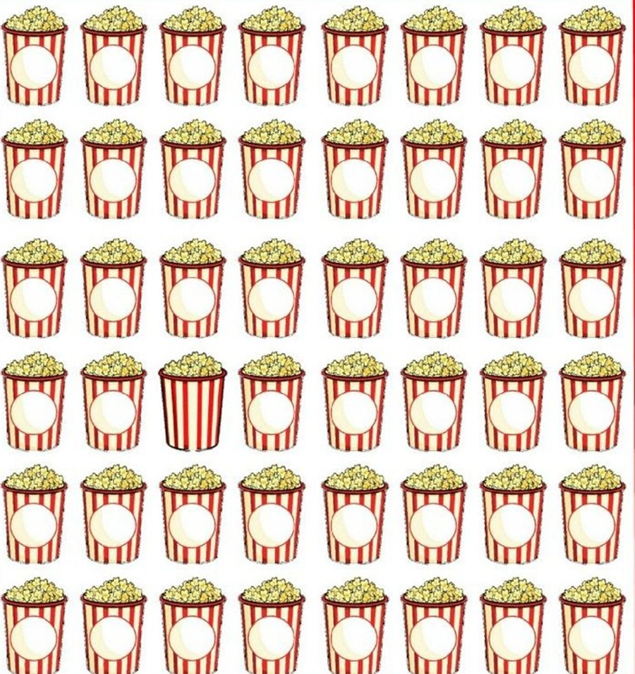 TEST IQ | O singură cutie cu popcorn dinte cele 48 este diferită. Care?