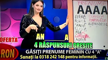 Găsiți prenumele feminin cu 4 de A. Ce a pățit o româncă după ce a sunat la 1204 și a vrut să dea răspunsul corect la concursul live de la Etno TV