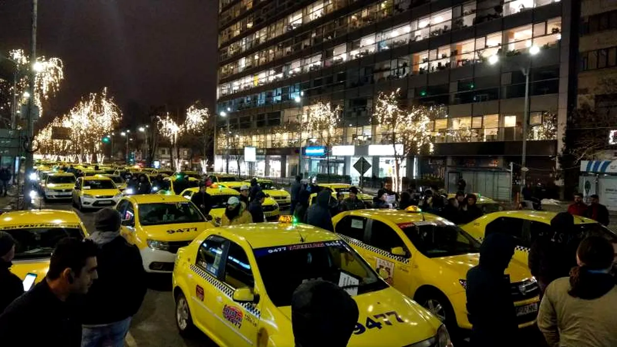 Haos în Capitală! Taximetriștii protestează în stradă: ”Vom ieși în fiecare seară!”