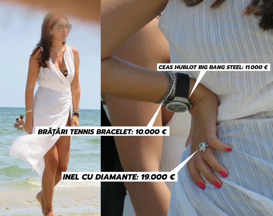"Calificata" Dora a ieșit la plajă cu "acareturi" de 40.000 de euro pe o singură mână