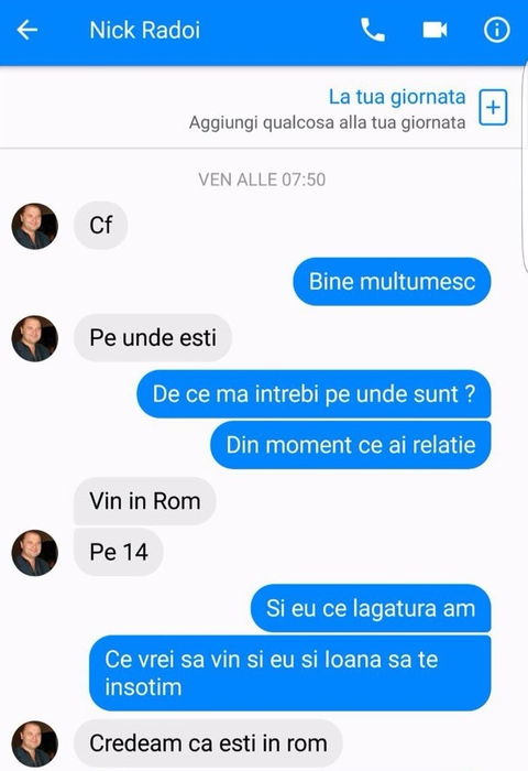 Mesajele spumoase dintre Nick Rădoi şi Nicky