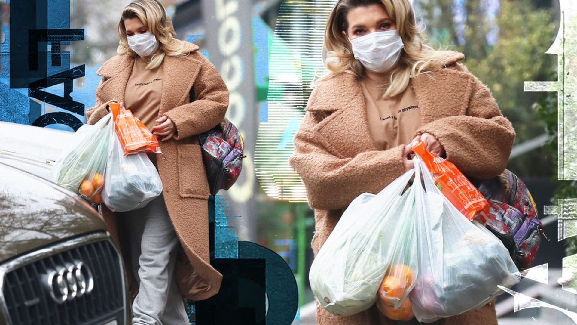 Ginuța, ca furnicuța! Cum am fotografiat-o la piață pe iubita lui Smiley, însărcinată în al doilea trimestru, încărcată de sacoșe