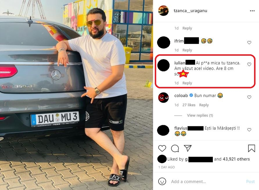 Tzancă Uraganu a făcut o glumă acidă pe Instagram, dar “s-a ars” cu filmarea în care apare în timpul unui partide de amor: “O ai mică rău” | FOTO