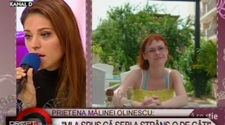 VIDEO: Adriana Vlad, prietena Malinei Olinescu: "Mi-a spus ca el a bruscat-o si ca a strans-o de gat!"