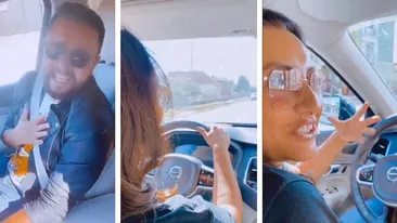 Andra și Cătălin Măruță, replici înțepătoare în timp ce artista își conduce bolidul, iar el este în dreapta ei: “Pe bune? Nu-mi vine să cred! M-ai...” + ce l-a nemulțumit pe prezentator | VIDEO