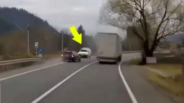 Mărturiile șoferului care era să moară în depășirea filmată din Suceava! Cine se afla în mașina albă: L-am văzut târziu