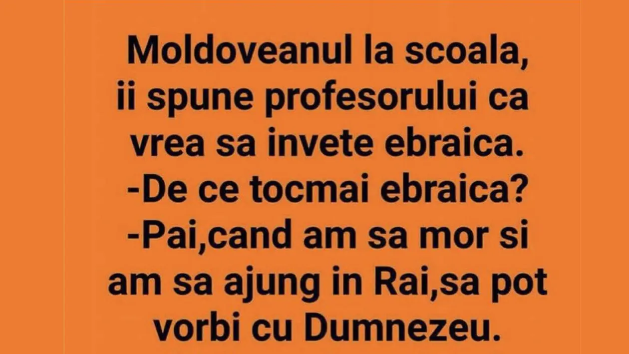 BANC | Moldoveanul, la școală, îi spune profesorului că vrea să învețe ebraică