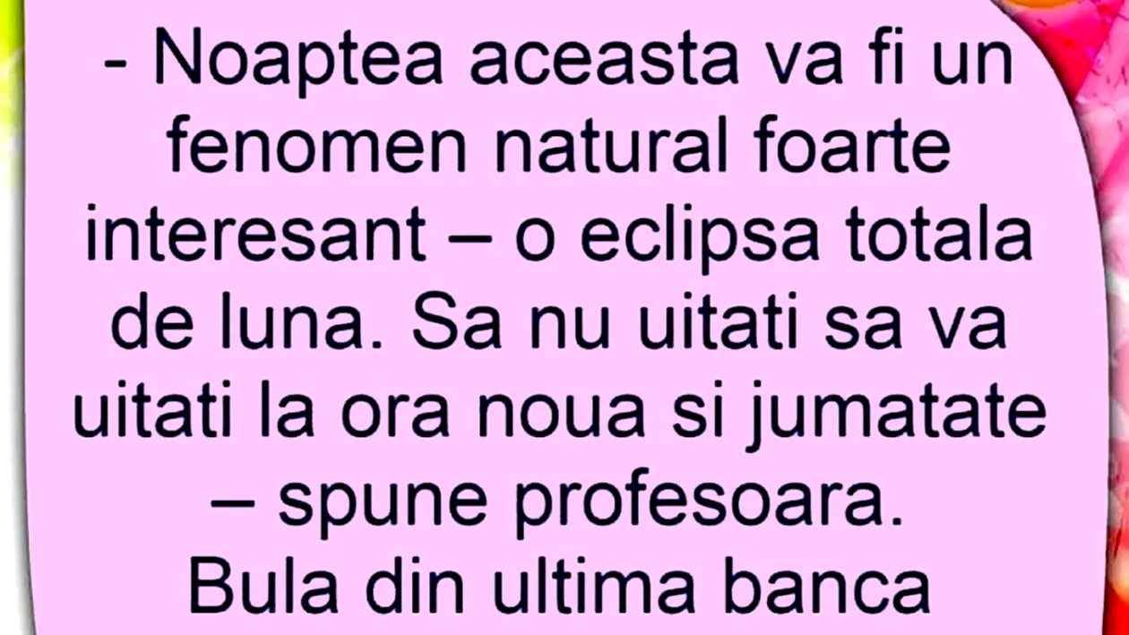 BANC | Bulă și eclipsa totală de lună