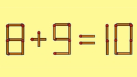 Test IQ cu chibrituri | Mutând un singur băț, transformați 8 + 9 = 10 într-o egalitate corectă
