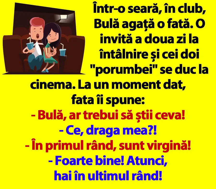 bula si iubita la cinema banc