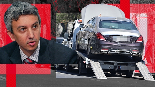 Regele OTV-ului a înlemnit! ”Pffff, e gata!” Celebrul Maybach al lui Dan Diaconescu a fost ”săltat” în plină stradă