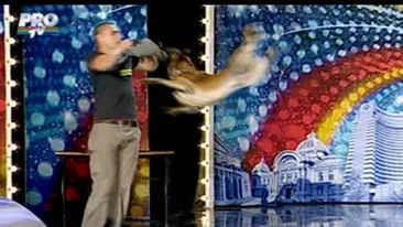El e Slow, cel mai tare ciobanesc german de la Romanii au talent! Vezi ce acrobatii stie sa faca!