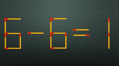 TEST IQ | 6 - 6 = 1 este greșit. Mutați un singur chibrit, pentru a corecta egalitatea