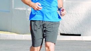 Banderas transpira din greu la jogging