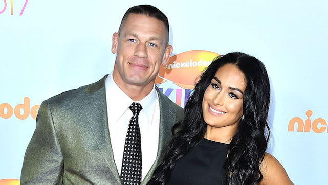 LOS ANGELES, CA - MARCH 11:  John Cena, Nikki Bella arrives at the Nickelodeon's 2017 Kids' Choice Awards at USC Galen Center on March 11, 2017 in Los Angeles, California.  (Photo by Steve Granitz/WireImage)