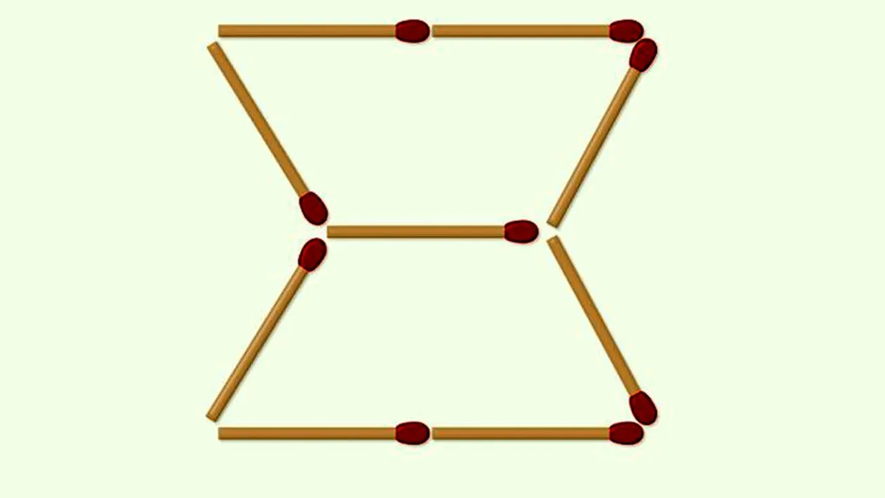 TEST IQ | Mutați doar 2 chibrituri, pentru a obține 3 triunghiuri!