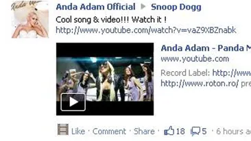 Anda Adam isi face reclama pe site-ul lui Snoop Dog! Vezi cum se promoveaza artista!