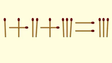 Test banal de logică | Mutați un chibrit pentru a obține o egalitate corectă!