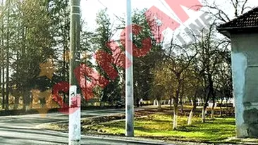 Stalp electric in mijlocul drumului