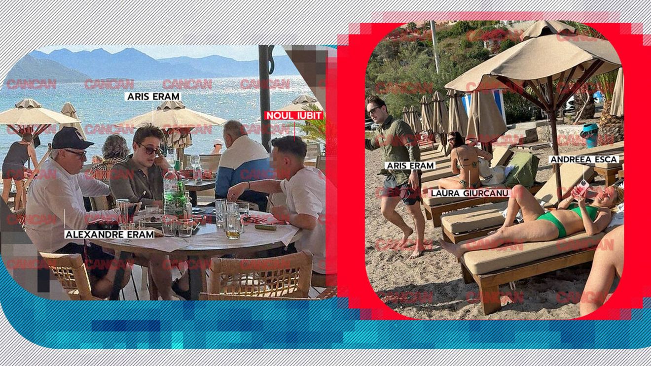 Andreea Esca, petrecere în costum de baie cu tot familionul! Imagini de colecție cu vedeta PRO TV în vacanța din Grecia: masă mare, bere, table... Aris, cu Laura Giurcanu, Alexia, cu noul iubit!