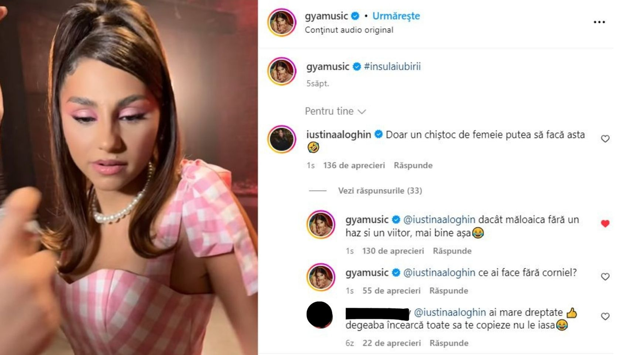 Scandal între Iustina și Gya/ Sursa foto: Instagram