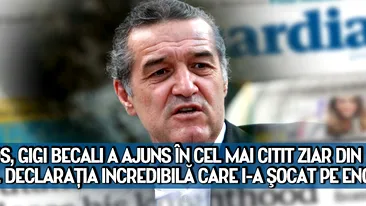 Gigi Becali a ajuns in cel mai citit ziar din Anglia. Declaratia incredibila care i-a socat pe englezi