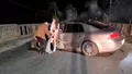 Foto-Cine este șoferița de 21 de ani care a intrat într-un cap de pod în Argeș. Tânăra a coborât în lenjerie intimă din mașină.