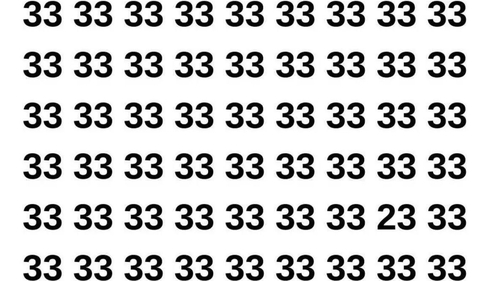 Test de perspicacitate | Nu toate numerele din imagine sunt 33. Găsiți-l pe cel diferit!