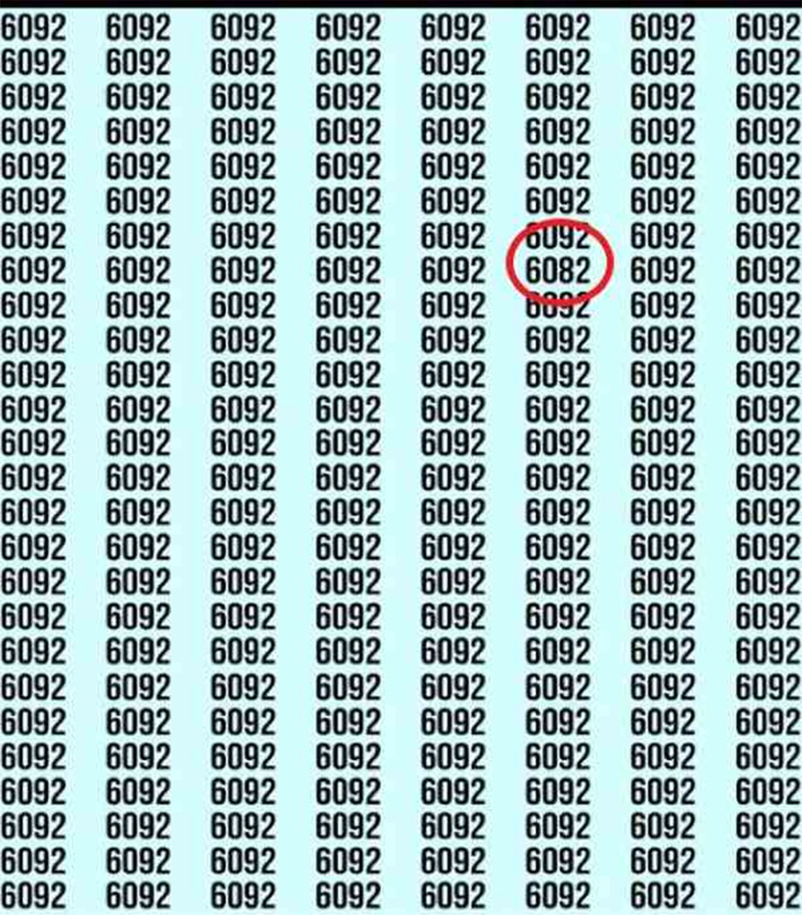 Test de logică | Găsiți singurul număr diferit de 6092!