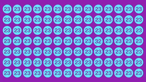 Test de inteligență | Nu toate numerele din imagine sunt 23. Găsiți-l pe singurul diferit, în maximum 5 secunde!
