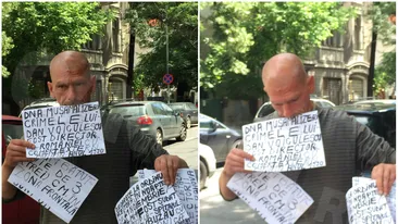 HALUCINANT! Un bărbat şi-a bătut un cui în cap şi a mers să protesteze în faţă la DNA